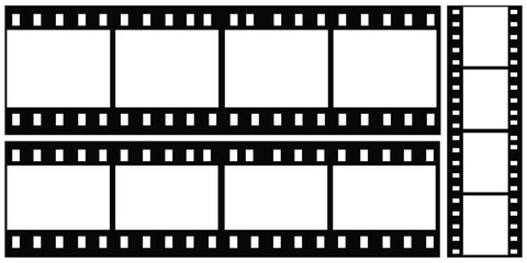 Blank High-Resolution Film Strip – Cinematic Tape, Photo Reel, and Video Frame Vector Set