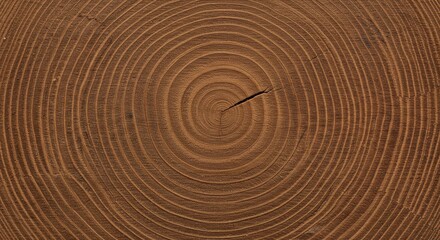 Naklejka premium Detailed close up of a tree trunk cross section with visible annual growth rings and texture
