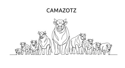 Camazotz Farm, Livestock Illustration, Rural Landscape, Pastoral Scene, Animal Husbandry Concept