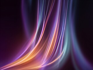 Naklejka premium Abstract glowing wavy lines in vibrant colors create a dynamic futuristic light trails background