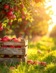 Apple Orchard Harvest Season.