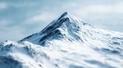 Majestic snow-capped mountain peak towering under a clear sky.