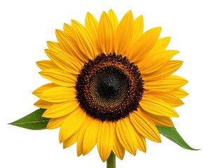 Close-up of a vibrant sunflower against a white background (2)