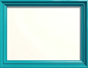 Teal picture frame with a blank white interior