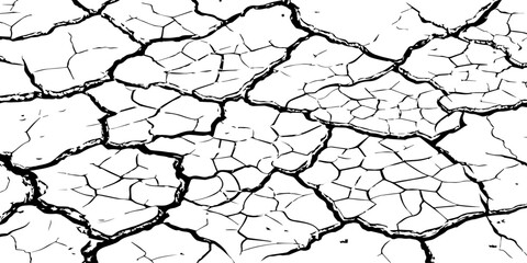 High-resolution cracked dry earth texture, natural drought pattern with rough surface details. Perfect for backgrounds, grunge design, environmental concepts, and creative texture overlays.