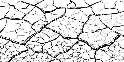 High-resolution cracked dry earth texture, natural drought pattern with rough surface details. Perfect for backgrounds, grunge design, environmental concepts, and creative texture overlays.