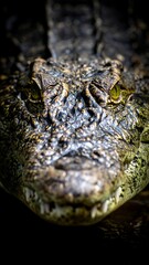Close-up of a crocodile's face
