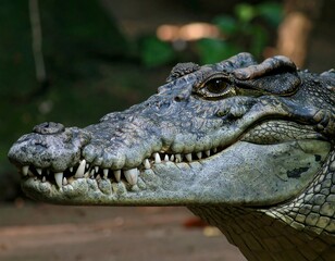 Fototapeta premium Close-up of a crocodile's head