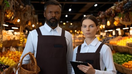 Grocery store staff engaged in community activities while sharing a coloring page during a busy shopping day