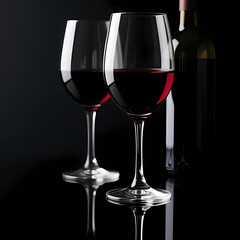 Elegant dark background with wine reflections.