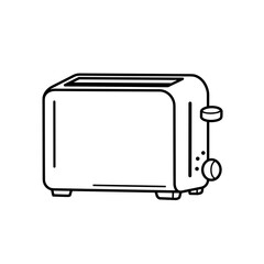 Simple Black and White Toaster Illustration for Breakfast and Kitchen Concepts