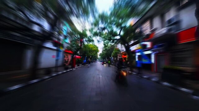 Walking at Braga Street, Bandung, Indonesia 4K 30fps Hyperlapse