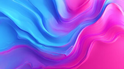 Fototapeta premium Vibrant neon pink and blue gradient background with smooth liquid swirl texture