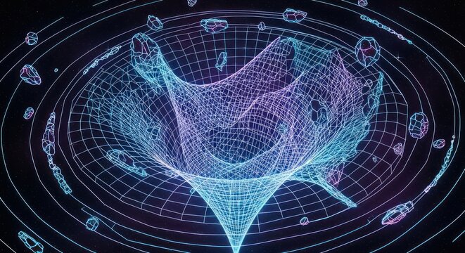 Visualizing spacetime distortion, a conceptual representation of gravity's effect on space and