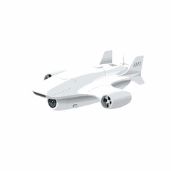 Sleek White Surveillance Drone with Forward-Facing Camera