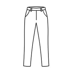 Simple Outline of Straight-Leg Pants with Pockets