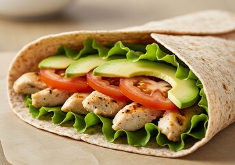Chicken avocado wrap food image