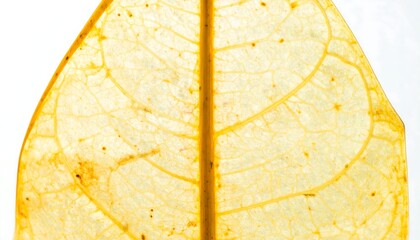 Dried leaf veins, translucent yellow