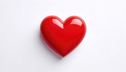Fototapeta premium Red heart shape on white background