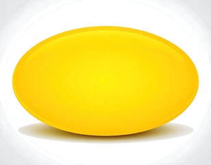 Glossy yellow oval shape, 3D effect, light background