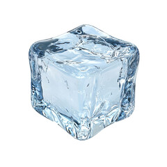 Obraz premium An icy cold cube shines brightly and intensely on transparent background
