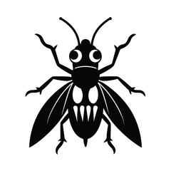 Bug with Skull Vector Icon