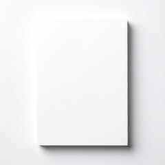 Blank white rectangular canvas on white surface