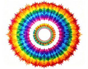 Rainbow concentric circular design with vibrant colors