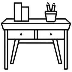 Fototapeta premium desk with stationery vector illustration on white (1).eps