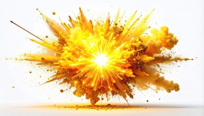 Explosive burst of golden yellow powder