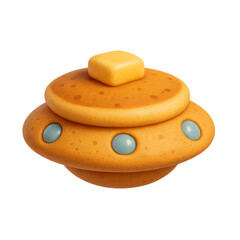 3D cartoon spinning top toy isolated on white background