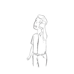 illustration of a man calling someone on a cell phone