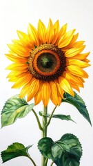 Fototapeta premium Detailed illustration of a sunflower