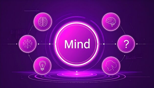 Digital visualization of the human mind exploring ideas, consciousness, and brain function