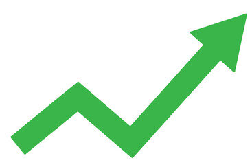 Green Upward Arrow &ndash; Growth and Success Vector Icon