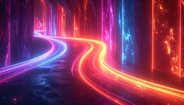 Neon tunnel - Powered by Adobe