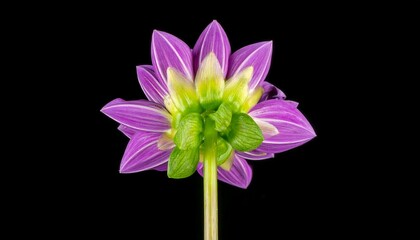 Close-up of a dahlia flower's back