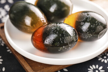 Traditional Gaoyou Salted Duck Eggs - Chinese Cuisine Delicacy with Orange Yolks