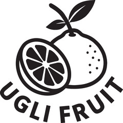 Simple black and white ugli fruit illustration image art