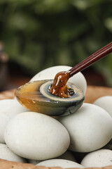 Traditional Gaoyou Salted Duck Eggs with Golden Yolk Chinese Gourmet Food Delicacy