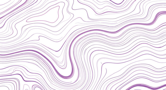 Abstract topographic contour lines in purple on a white background.