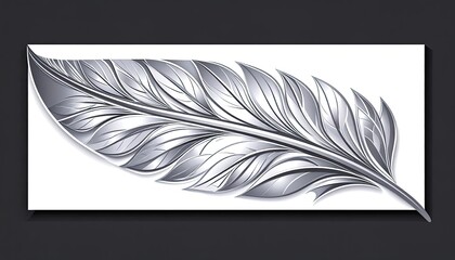 Elegant silver feather graphic design