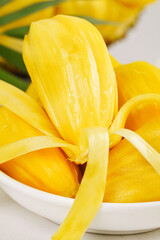 Fresh Thai Honey Pineapple Slices on White Plate - Sweet Golden Tropical Fruit