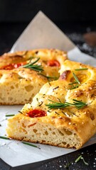 Delicious Italian Focaccia with Herbs.