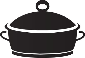 pot lid holder silhouette vector illustration black.