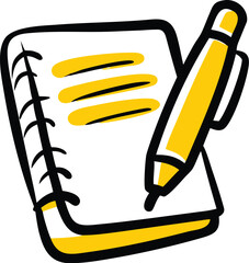 pen and notebook vector illustration on white back.eps