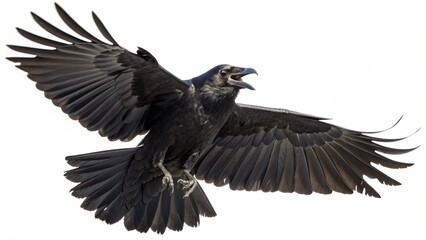 Obraz premium Black vulture and eagle flying in the sky with wings spread, showcasing wildlife in nature
