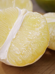 Fresh White Pomelo Segments Peeled Thai Citrus Fruit Healthy Tropical Food