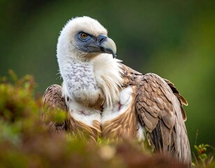 Close-up of a vulture perched