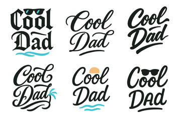 Cool Dad Calligraphy. Cool Dad. Create a calligraphy lettering illustration of the phrase: Cool Dad. Render 6